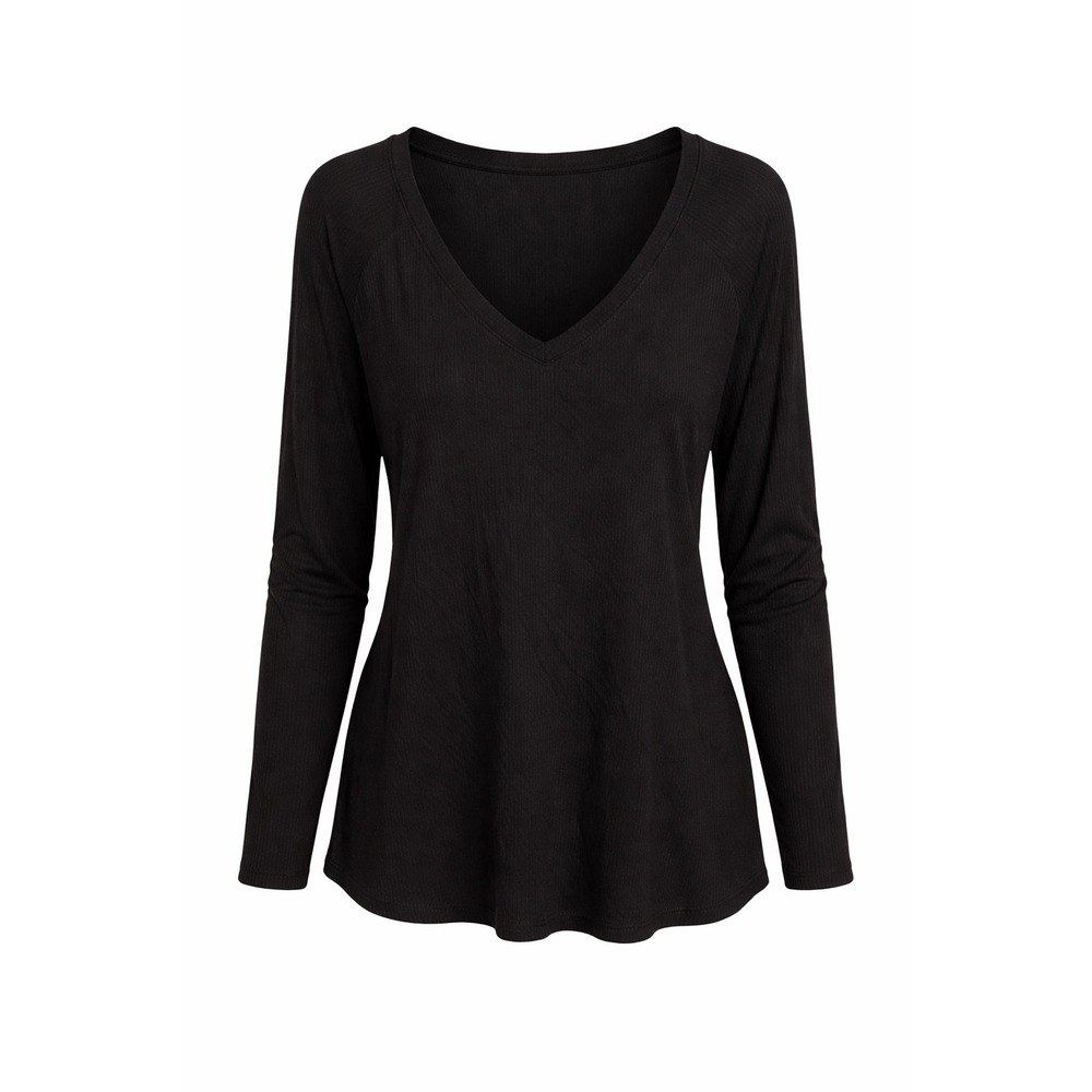 Evri Black V-Neck Long Sleeve Knit Top 1X